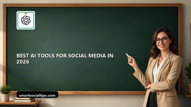 Best AI Tools for Social Media in 2026 (Tested by Category) - SmartSocialTips educational board cover