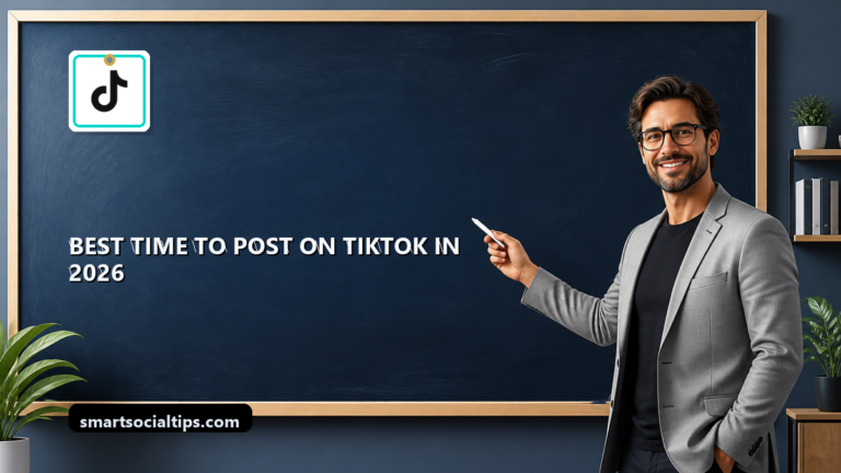 Best Time to Post on TikTok in 2026 (Day-by-Day Data) - SmartSocialTips educational board cover