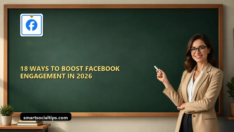18 Ways to Boost Facebook Engagement in 2026 - SmartSocialTips educational board cover