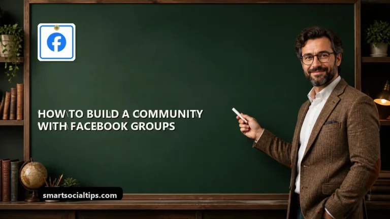 How to Build a Community With Facebook Groups - SmartSocialTips educational board cover