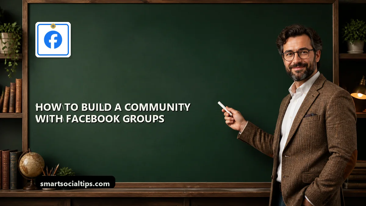How to Build a Community With Facebook Groups - SmartSocialTips educational board cover