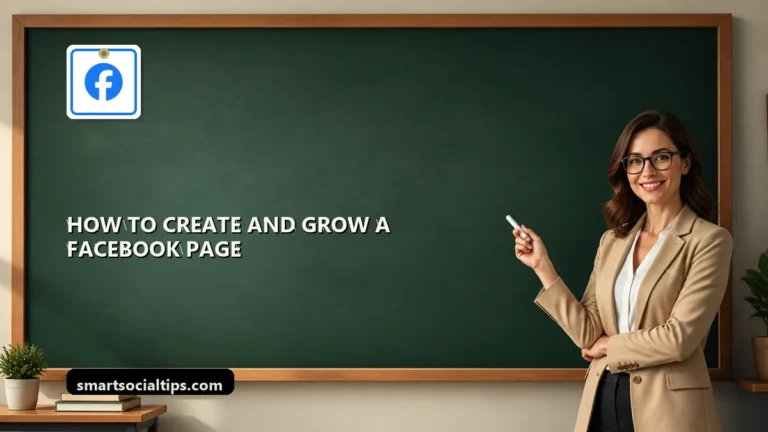 How to Create and Grow a Facebook Page Fast in 2026 - SmartSocialTips educational board cover