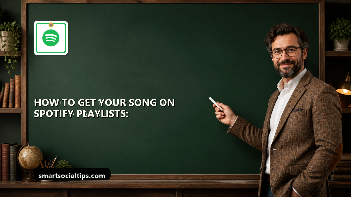 How to Get Your Song on Spotify Playlists: A 2026 Pitching Guide - SmartSocialTips educational board cover