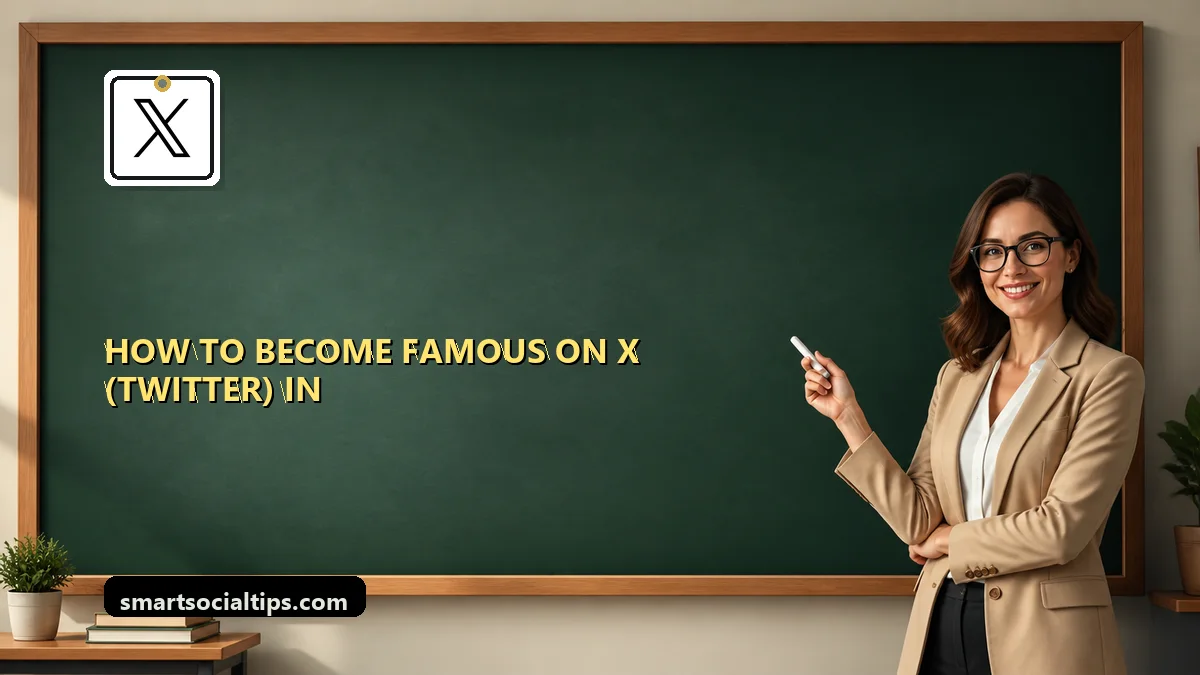 How to Become Famous on X (Twitter) in 2026 - SmartSocialTips educational board cover
