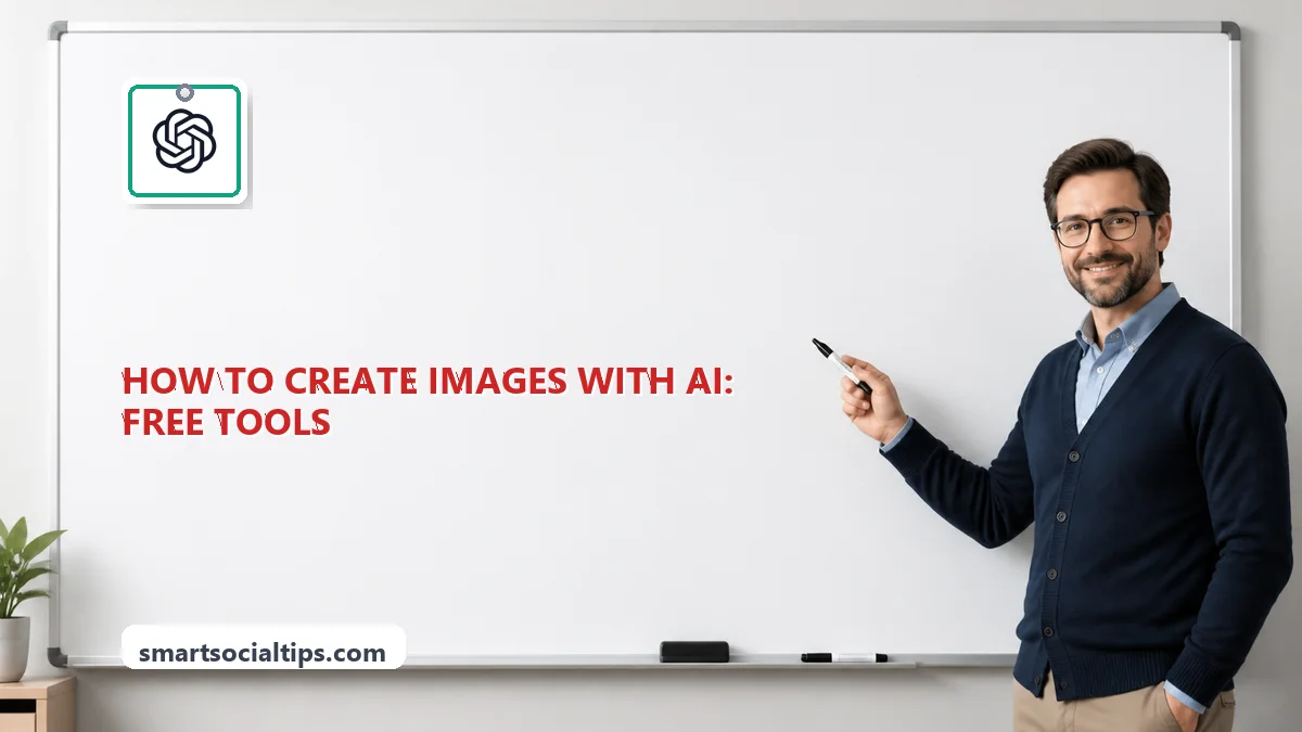 How to Create Images With AI: Free Tools & Tips (2026) - SmartSocialTips educational board cover