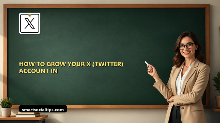 How to Grow Your X (Twitter) Account in 2026: The Complete Guide - SmartSocialTips educational board cover