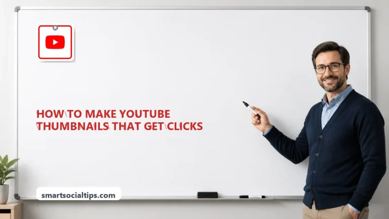 How to Make YouTube Thumbnails That Get Clicks (2026) - SmartSocialTips educational board cover