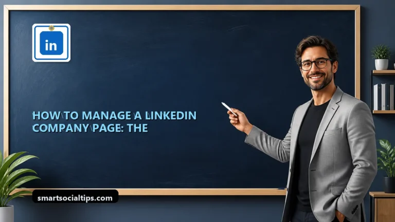How to Manage a LinkedIn Company Page: The 2026 Playbook - SmartSocialTips educational board cover
