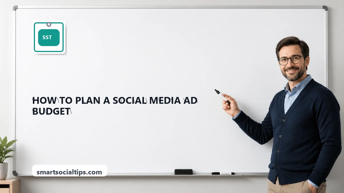 How to Plan a Social Media Ad Budget in 2026 - SmartSocialTips educational board cover