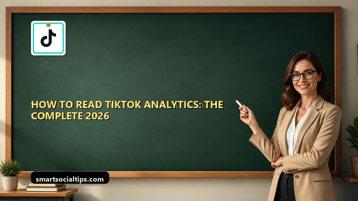 How to Read TikTok Analytics: The Complete 2026 Guide - SmartSocialTips educational board cover