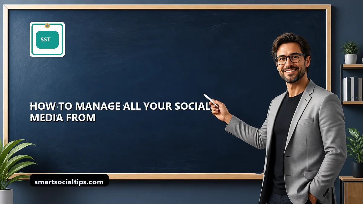 How to Manage All Your Social Media From One Dashboard (2026) - SmartSocialTips educational board cover