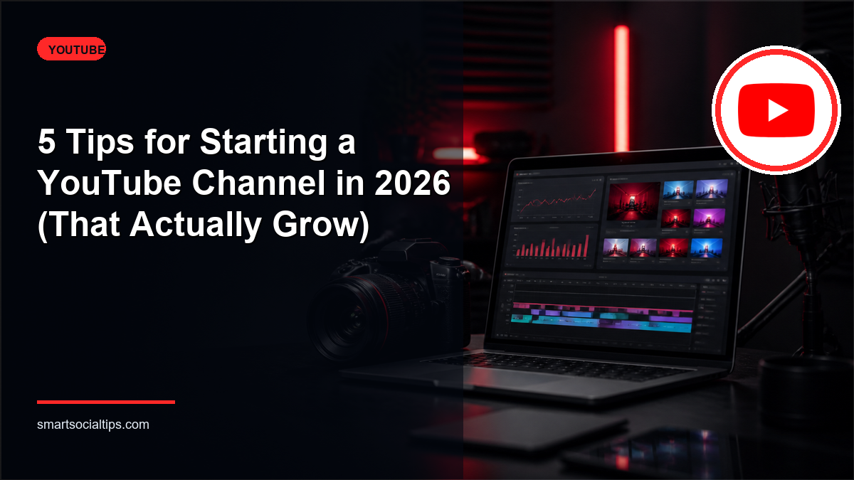 5 Tips for Starting a YouTube Channel in 2026 (That Actually Grow) - Smart Social Tips
