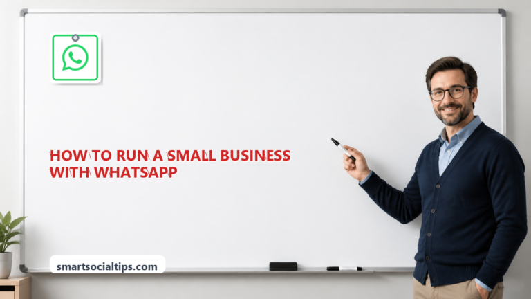 How to Run a Small Business With WhatsApp Business (2026 Guide) - SmartSocialTips educational board cover