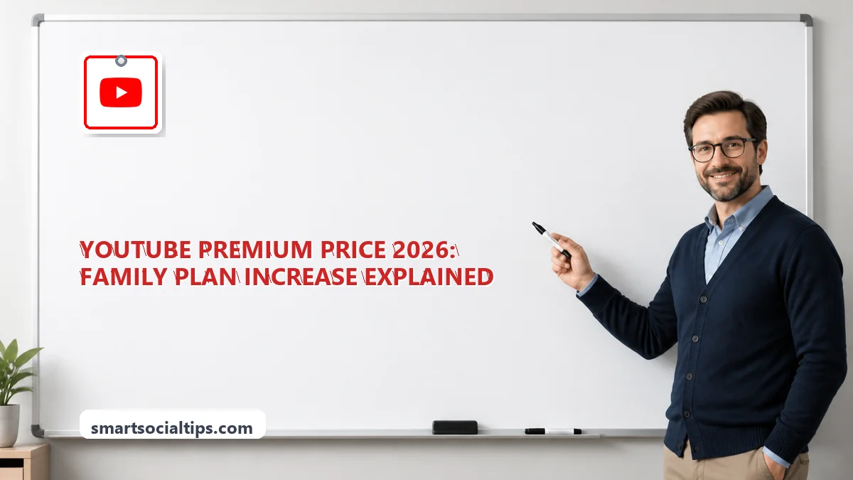 YouTube Premium Price 2026: Family Plan Increase Explained - SmartSocialTips educational board cover
